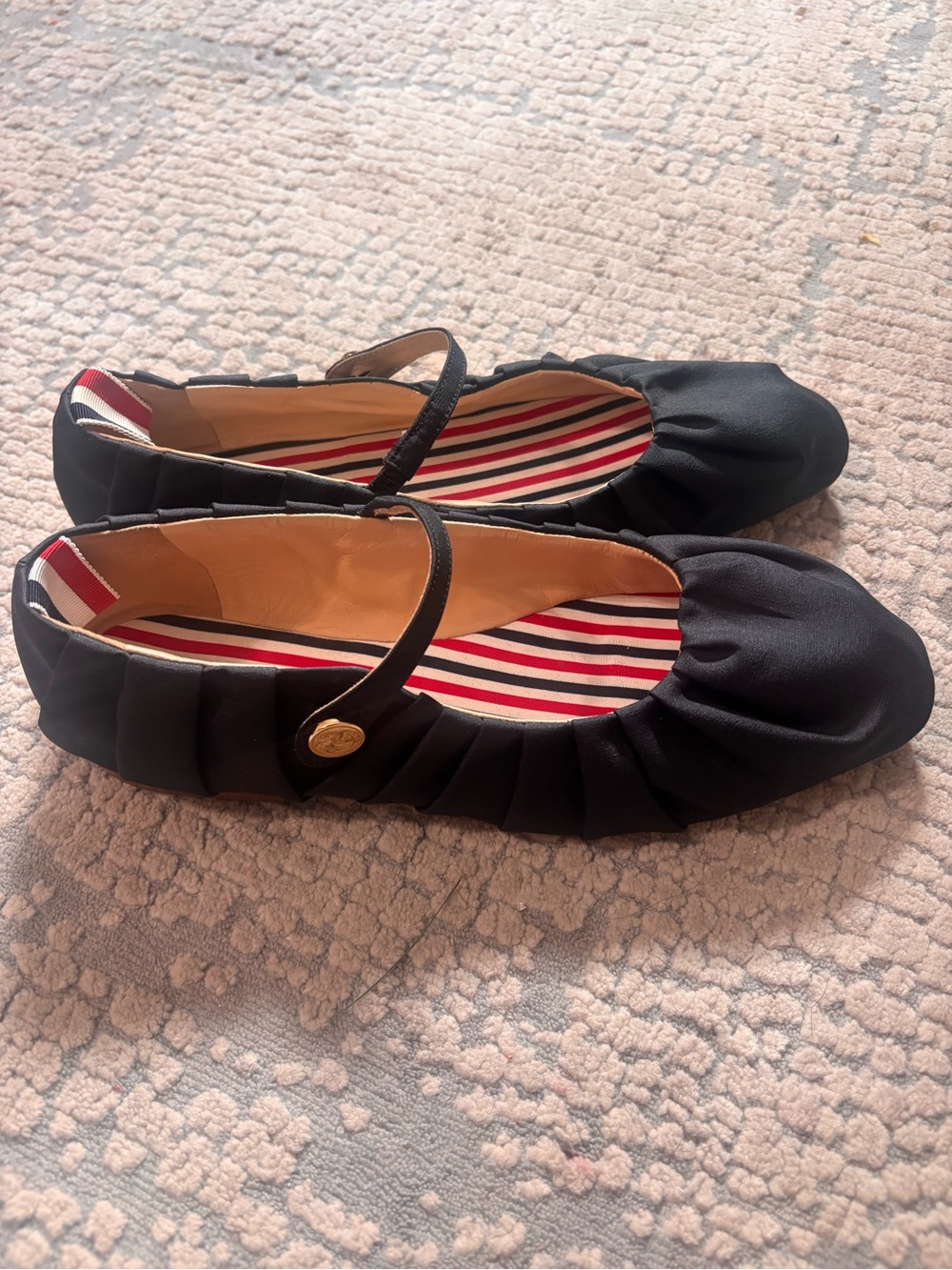 Thom Browne ruched satin ballet flat women’s 38.5